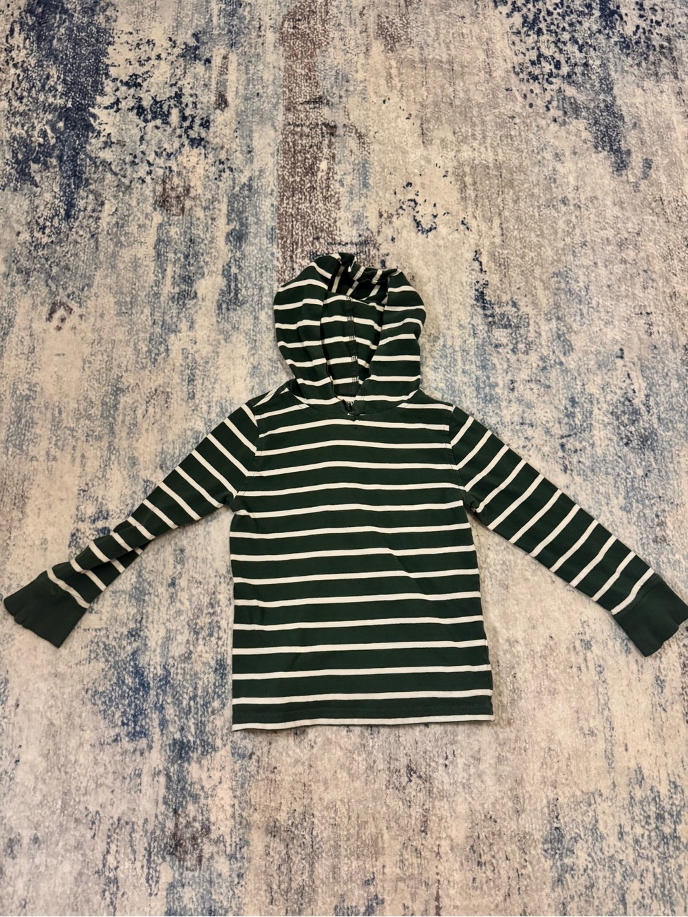 Crewcuts Kids Striped Hooded Long-Sleeve Shirt - Green & White